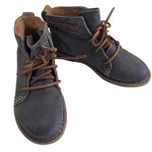 Born Temple Ankle Boots Suede and Leather Size 6.5